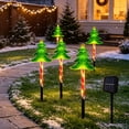 thumbnail image 5 of Aoznliie Solar Christmas Lights, 5 Pack Solar Garden Stake Lights with Tree Shaped Multicolor LED, Waterproof Pathway Lights for Yard Lawn, 79in, 5 of 6