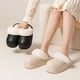 thumbnail image 2 of Pantuflas de mujer con punta cerrada, impermeables y desmontables, de suela gruesa, para uso en exteriores, para la oficina, de algodón, muy cálidas, para otoño e invierno, 2 of 4