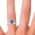 thumbnail image 5 of 1.30 Carat Natural Diamond Blue Sapphire Gemstone Wonderful Engagement Ring for Women Solid 14K White Gold Size 11.5 by Diamond-Capitals, 5 of 8