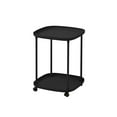 thumbnail image 2 of WLOELOEW Black Side Table Storage Shelf Coffee Table Bedside Table Storage Cart Mobile Storage Rack For Bedroom Living Room Study Desk Assembly Required, 2 of 6