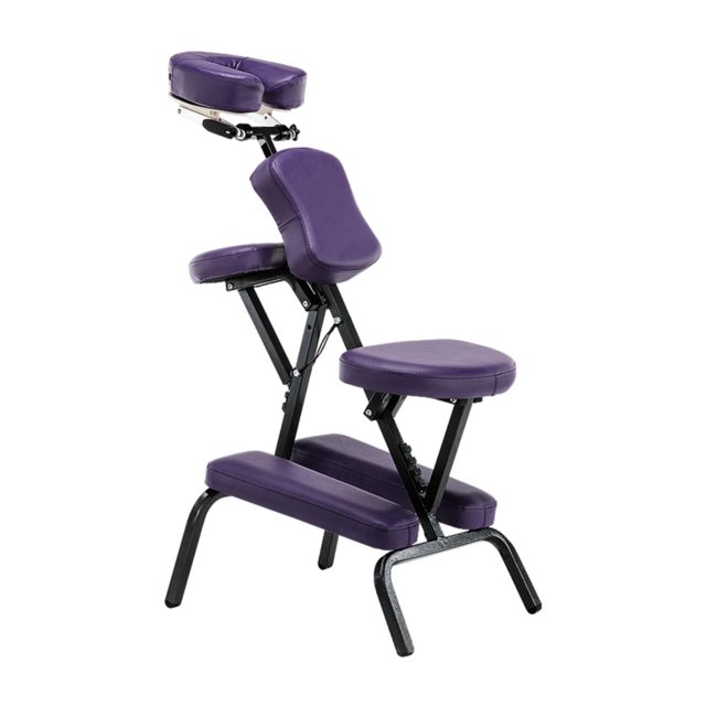 Silla plegable para tatuajes, silla de portátil, plegable, de cuero PU, esponja de alta densidad, cama de belleza, silla de SPA para Spa Facial Púrpura