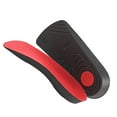 thumbnail image 1 of Plantillas para fascitis plantar, soportes de arco alto, plantillas ortopédicas para hombres y mujeres. Negro Rojo L, 1 of 8