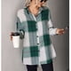 thumbnail image 2 of Camisa a cuadros para mujer,Camisa a cuadros para mujer Cárdigan a cuadros altos Top con botones a cuadros para mujer Elegante y moderno, 2 of 7