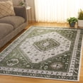 thumbnail image 3 of SAFAVIEH Bayside Sherwood Oriental Polyester Area Rug, Green/Beige, 5'3" x 7'6", 3 of 11