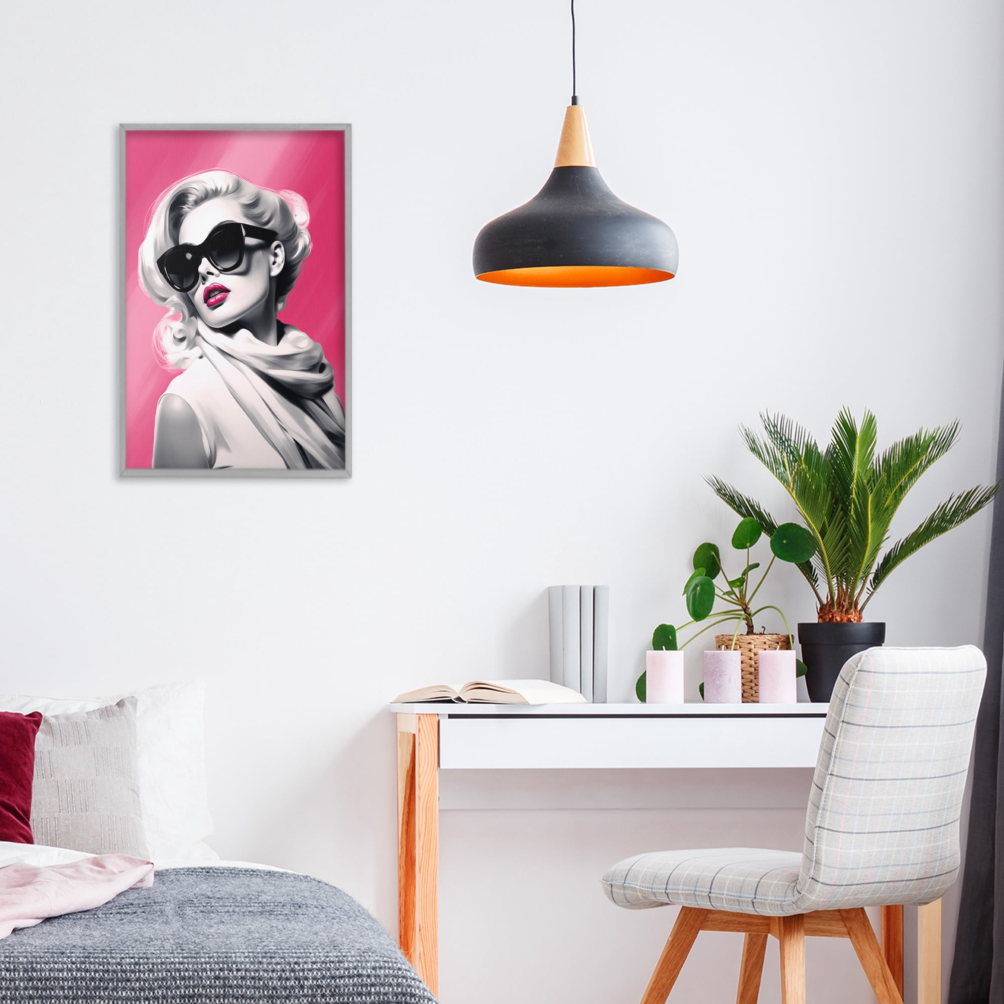Stupell Industries Vintage Retro Chic Portrait Gray Framed Giclee Art, design by Andrea Haase