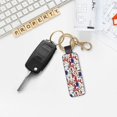 thumbnail image 5 of Wukai Colorful Mushrooms (2) Print Leather Car Keychain, Universal Key Fob Keychain, Leather Key Chain Holder for Men and Women,360 Degree Rotatable, 5 of 5