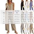 thumbnail image 3 of Womens cotton linen Jumpsuits One Piece Overalls Button Down Sleeveless Wide Legs Rompers Solid Color Casual Daily Jumpsuits with Pockets, 3 of 8