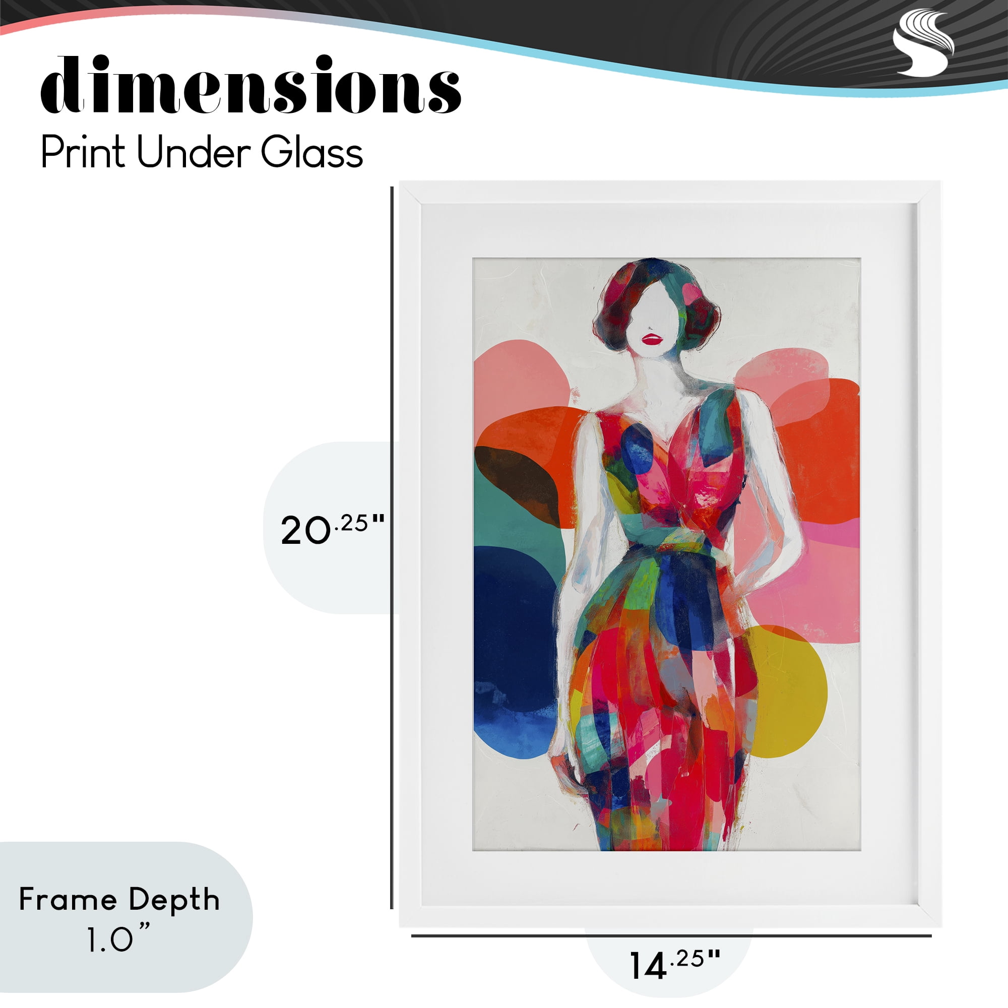 Stupell Industries Deco Fashion Woman White Framed Print Under Glass, design by Chromatic Storm Studio