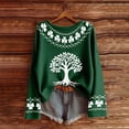 thumbnail image 5 of Women's Oversized Sweaters 2026 St. Patrick's Day Shamrock Graphic Knit Sweatshirts Long Sleeve Round Neck Y2k Spring Tops, 5 of 5