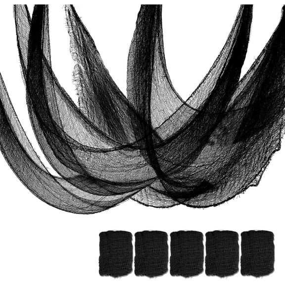 5PCS Halloween Creepy Cloth Black 30×72inch, Halloween Decorations,Creepy Spooky Halloween Decorations Outdoor Indoor