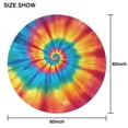 thumbnail image 6 of Colorful Tie Dye Mandala Pattern Round Tablecloth 60"x60",Wrinkle Wipeable Table Cloth for Kitchen Dining Room Picnic Patio Party, 6 of 6