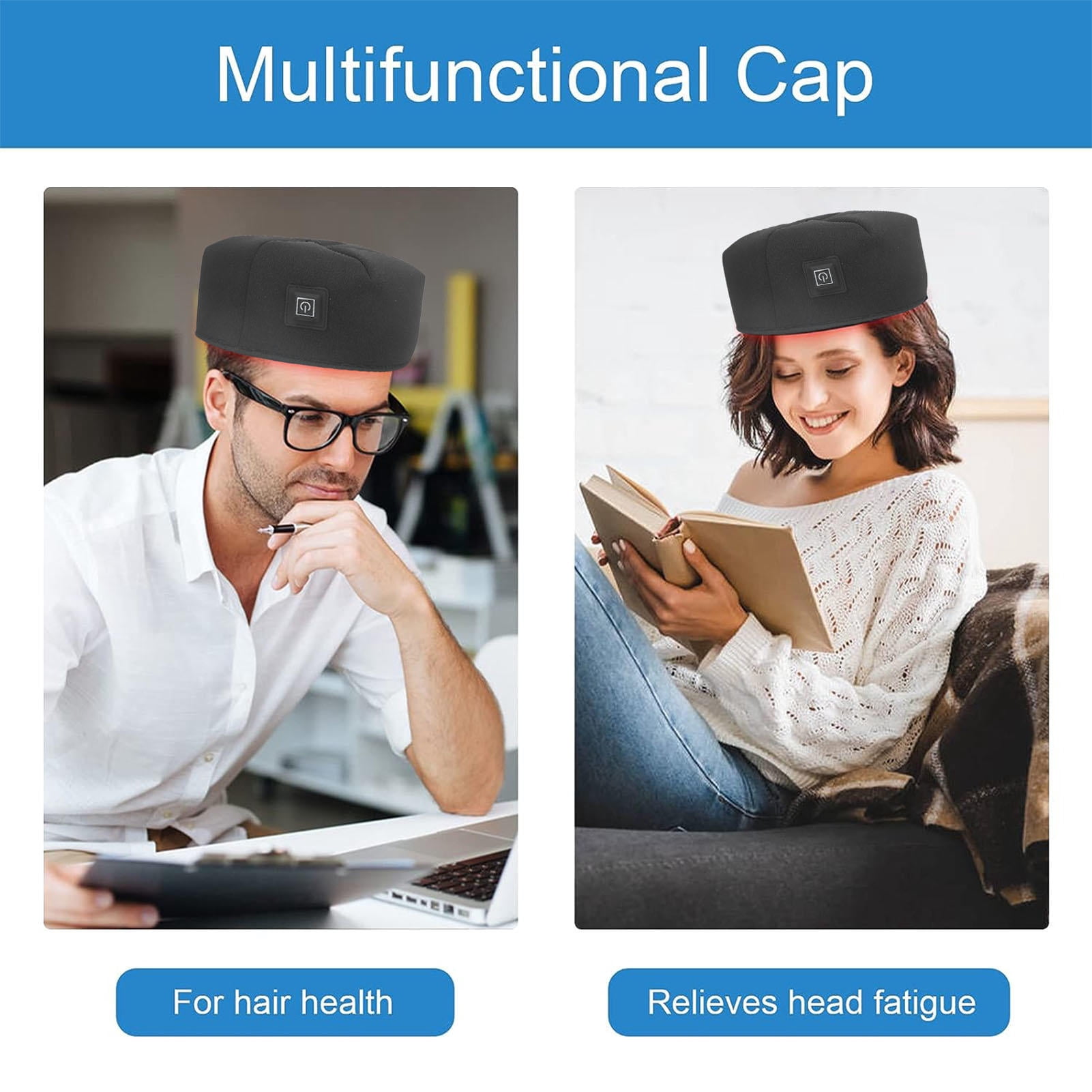Yajisi Infrared Red Light Therapy Hat, 660nm & 830nm Dual Wavelength 120 LEDs with Adjustable Modes for Home Use, 8.7" x 8.7" x 3.9"