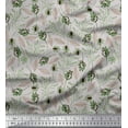 thumbnail image 1 of Soimoi Polyester Crepe Fabric Leaves & Insect Printed Fabric 1 Yard 42 Inch Wide, 1 of 3