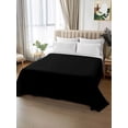 thumbnail image 3 of King Size Flat Sheet Only, Pure Black Soft Brushed Microfiber Bed Sheets, Simple Solid Color Hotel Quality Breathable Bedding Top Sheet, Easy Care, 105"x98", 3 of 9