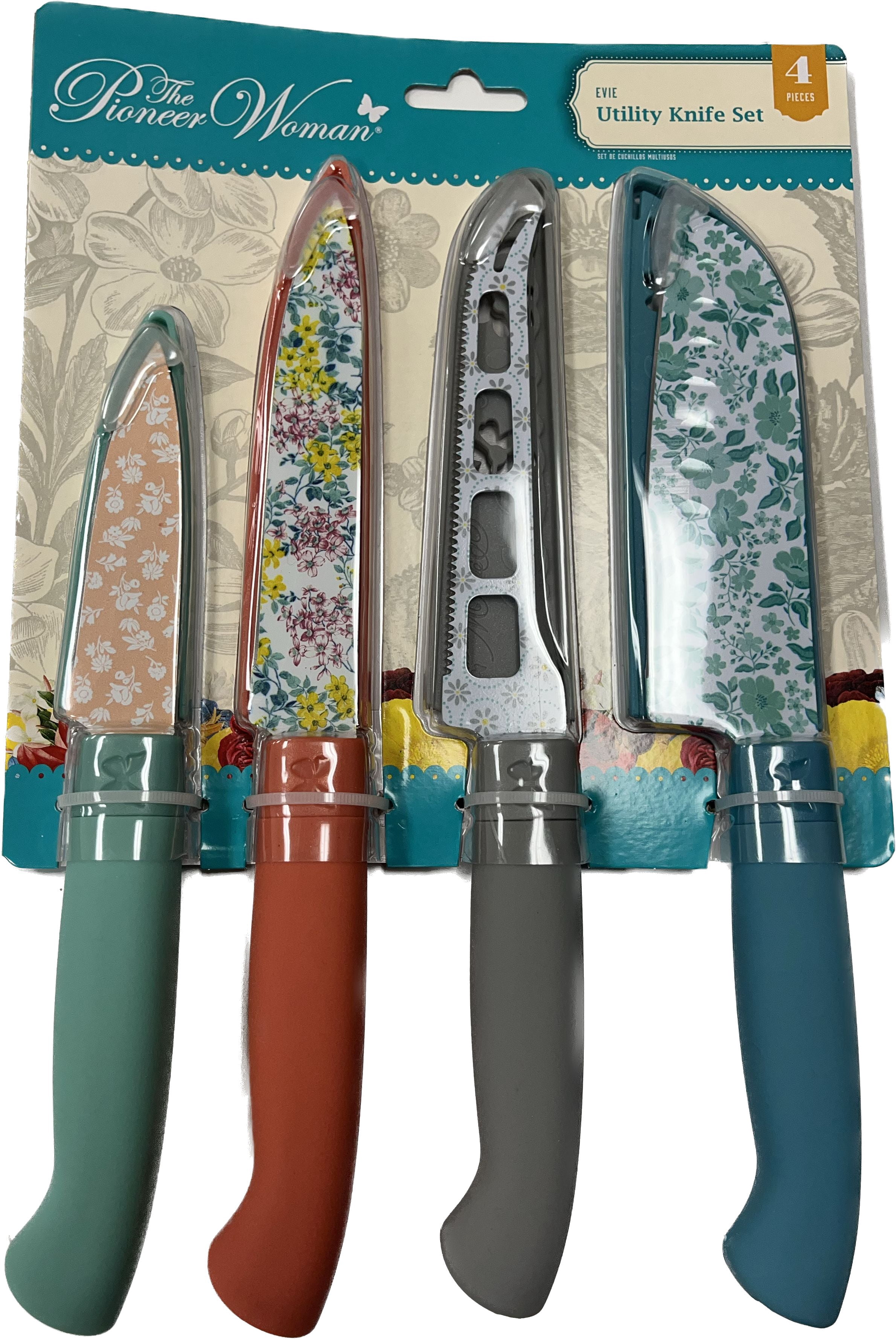 The Pioneer Woman Evie 4-Piece Stainless Steel Utility Knife Set