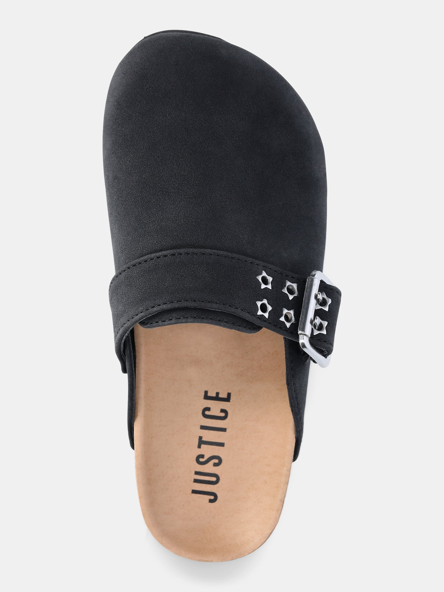 Justice Little and Big Girls' Star Buckle Platform Clogs
