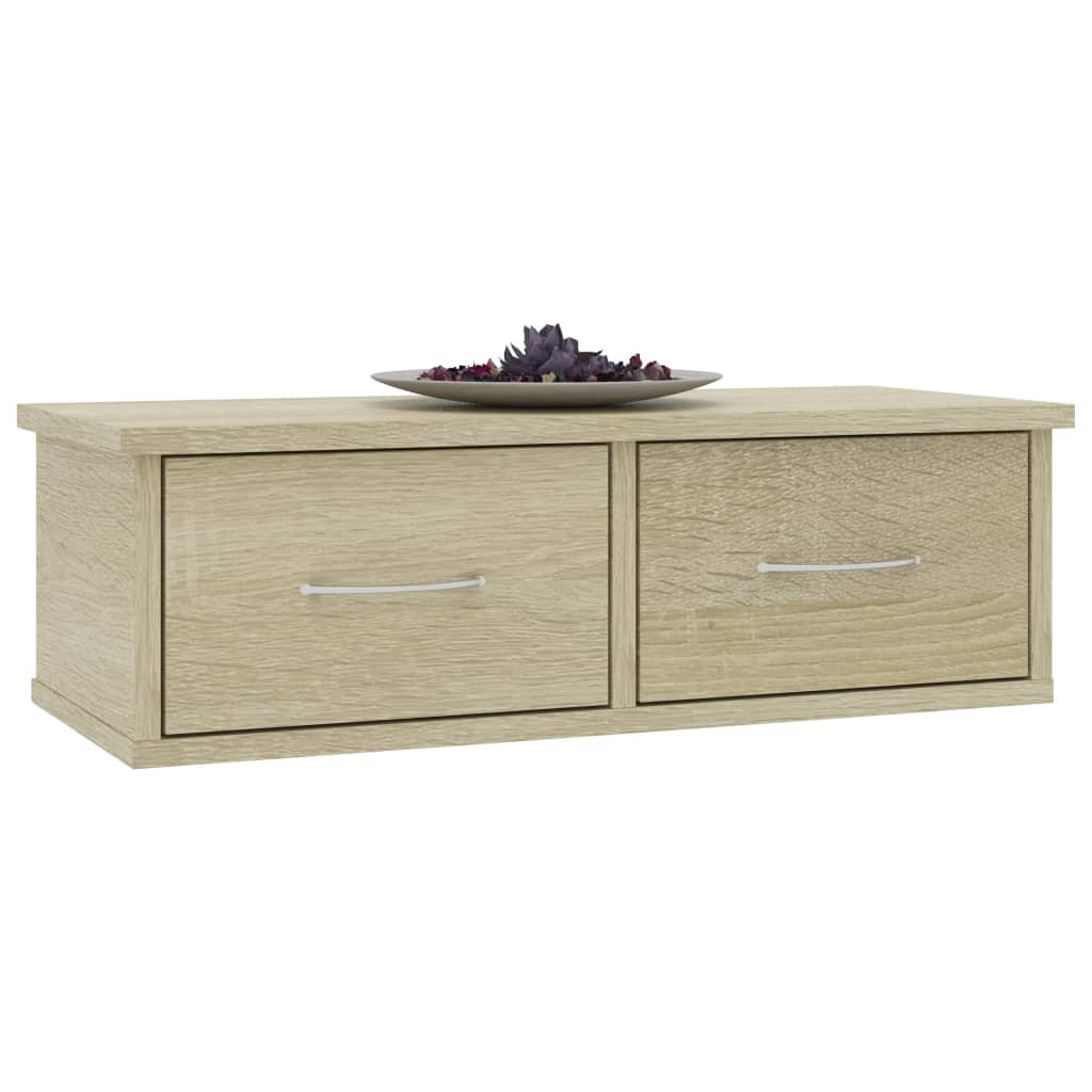 Kepooman Modern Wall Mounted Drawer Shelf with 2 Drawers, Wood Color Display Storage Unit for Living Room Bedroom Kepooman Modern Wall Mounted Drawer Shelf with 2 Drawers, Wood Color Display Storage Unit for Living Room Bedroom