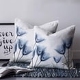 thumbnail image 2 of Blue Tulips Floral 16x16 Pillow Covers Set of 2, Spring Farmhouse Elegant Flowers Throw Pillow Covers Decorative Couch Cushion Case, Microfiber Square Pillowcases for Bedroom Car Living Room, 2 of 7