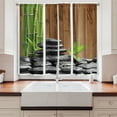 thumbnail image 2 of Ambesonne Stones Kitchen Curtains, Exotic Branches and Rocks, 55"x45", Dark Grey Brown Green, 2 of 3