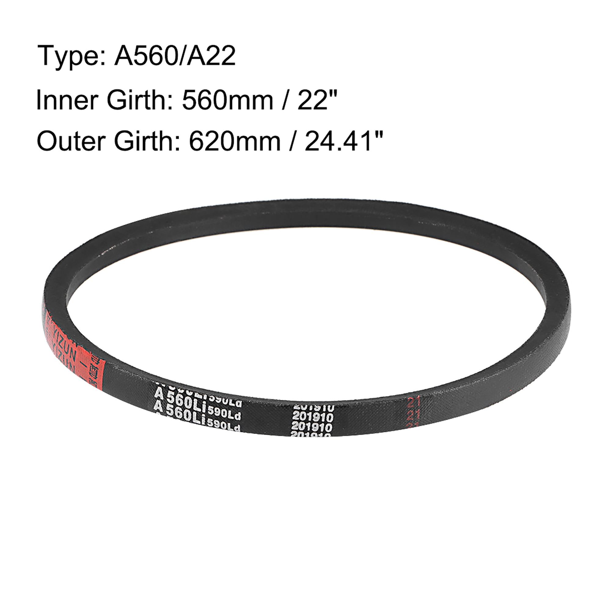 A-Section Rubber Drive Belt 2pcs uxcell A560/A22 V-Belts 22 Inner Girth 