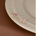 thumbnail image 3 of Sterling Silver Bow Stud Earrings for Women Teens Small Bow Stud Earrings Ribbon Earrings, 3 of 6