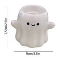 thumbnail image 3 of Halloween Ghost Candle Holder, White Ceramic Cute Ghost Candlestick , Glossy Desktop Ornament, Holiday Tabletop Decoration for Home and Office,2.9X3.5In, 3 of 6