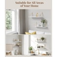 thumbnail image 3 of SUMGAR Floating Shelves for Wall, White Gold Modern Wall Mounted Shelf, Hanging Shelves for Bathroom, Bedroom, Living Room,Office Set of 2,16in, 3 of 14