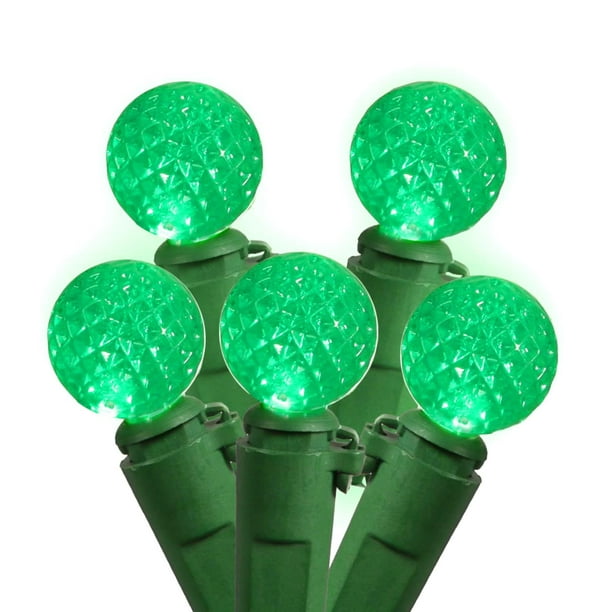 Set of 50 Seafoam Green LED G12 Berry Fashion Glow Christmas Lights ...