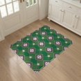 thumbnail image 3 of ODIKA 3'x5' Washable Throw Rug Stain Resistant, Low Profile, Non-Slip Large Bold Soccer Plate Pennant Border Crossed Bats Field Grid Refined for Entryway, Kitchen, Mudroom, 3 of 7
