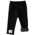 thumbnail image 3 of Swuxness Girls Fleece Leggings, Winter Long Pants for Girls, Toddler Solid Color Elastic Waistband Comfortable Soft Breathable Pants for Infants Black, 6-12 Months, 3 of 5