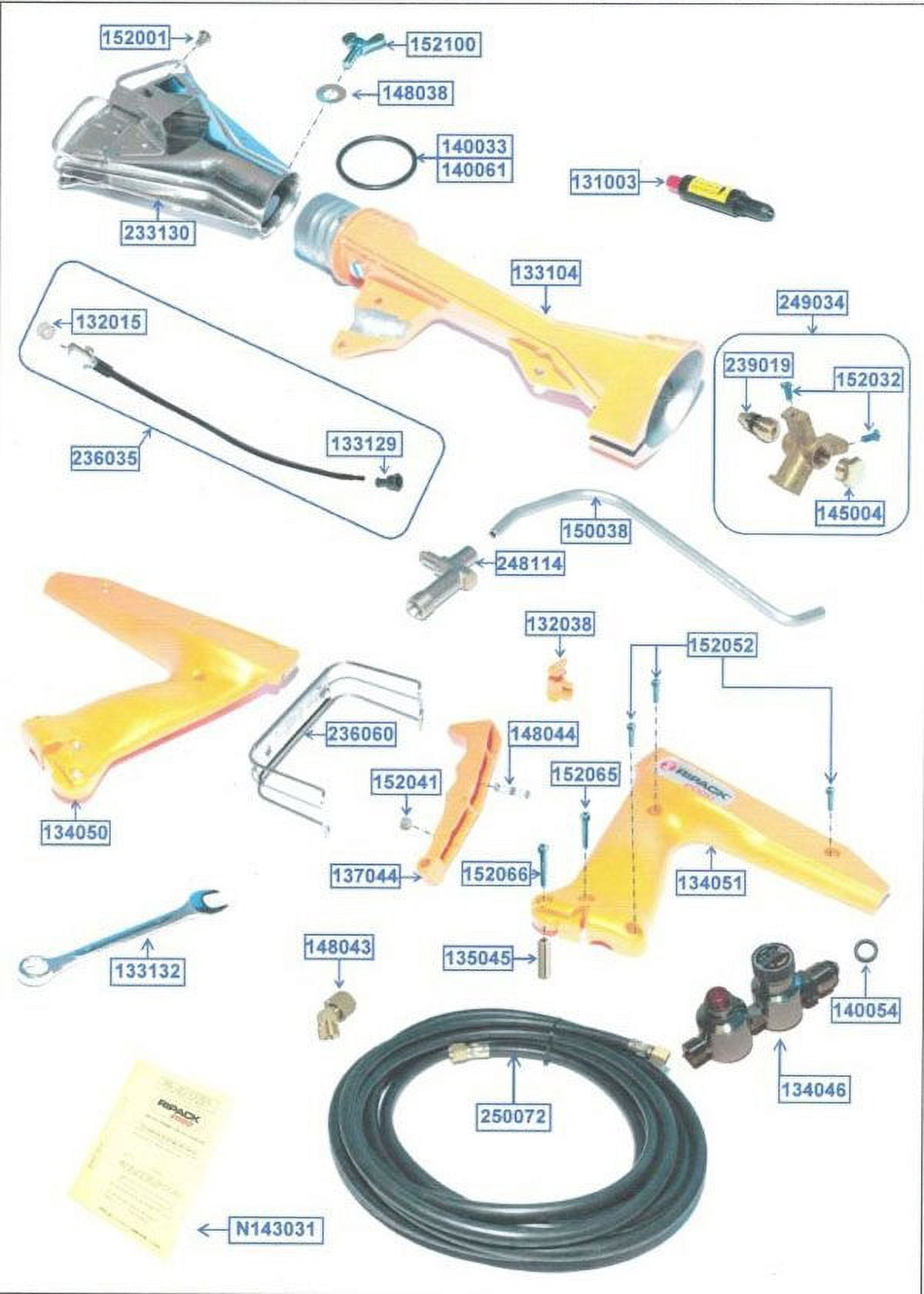 Ripack 2000 & 2200 Heat Gun Conversion kit NatGas 30-36psi