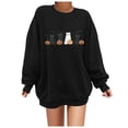 thumbnail image 6 of Womens Sweatshirt Casual Ghost Black Cat Pumpkin Graphic Crew Neck Long Sleeve Pullover Cutecore Streetwear Halloween Top Fall Winter Oversized Sweatshirts Black L, 6 of 7