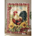 thumbnail image 4 of Red Rooster Flowers Egg Shower Curtain, Vintage Style Farm Rooster Red Plaid Waterproof Shower Curtain Set with 12 Hooks Lightweight Washable Fabric Shower Curtains for Bathroom 72x78 Inches, 4 of 6