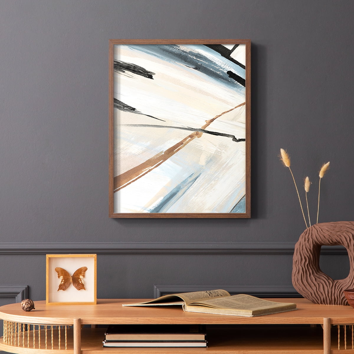 Dancing Wind Revisit II Framed Print in Brown Solid Wood Framed Print No Nail Hanging