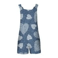thumbnail image 6 of Penkiiy Summer Romper For Women Short Bib Overalls Casual Loose Sleeveless Jumpsuits Wide Leg Fashion Playsuit With Pockets M Blue, 6 of 6