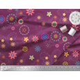 thumbnail image 3 of Soimoi Pink Velvet Fabric Insect & Floral Clip Art Print Sewing Fabric BTY 58 Inch Wide, 3 of 3
