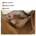 thumbnail image 4 of Genuine Grade Cow Leather Women's Dumpling Hobo Soft Matte Suede Cowhide Shoulder Crossbody Bags Adjustable Handle HandBag New, 4 of 19
