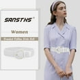 thumbnail image 2 of Women Braided Rattan Wide Belt Woven Waist Belt With Half-Circle Buckle for Summer Dress Jeans Pants, 2 of 7