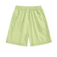 thumbnail image 5 of WCJM Loose Fit Flat Cloth Shorts for Women High Waist Elastic Drawstring Knee Length Casual Daywear with Pockets Casual Pants for Women, 5 of 7