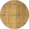 thumbnail image 1 of Ahgly Company Indoor Round Abstract Brown Modern Area Rugs, 4' Round, 1 of 4