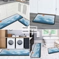 thumbnail image 5 of Mountain Kitchen Rugs Set of 2s, Blue Washable Non-Slip Kitchen Sink Decor Carpet, Home Water Absorb Microfiber Cushioned Kitchen Floor Standing Mats 17"x47"+17"x30", 5 of 6