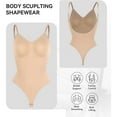 thumbnail image 4 of ANYFIT WEAR Backless Thong Bodysuit Shapewear for Women Full Body Shaper Tummy Control Butt Lifting Seamless V Neck Slimming Tank Top, 4 of 5