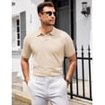 thumbnail image 5 of COOFANDY Mens Knit Polo Shirts V Neck Short Sleeve Stretch Polo T Shirt Casual Golf Shirts, 5 of 6