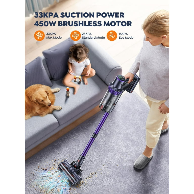 BuTure Cordless Vacuum Cleaner, 450W 33KPA Stick Vacuum
