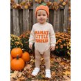 thumbnail image 5 of Cjfdfy Newborn Baby Boys Girls Halloween Romper Mama's Little Pumpkin Embroidery Long Sleeve Waffle Knit Bodysuit And Hat Infant Cute My First Halloween Fall Winter Outfit 0-18M, 5 of 9