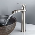 thumbnail image 1 of Grifo de baño de cascada alta, grifo mezclador de fregadero retro mate cepillado, grifo de fregadero de latón, grifo de baño monomando antiguo grifo de bañera, 1 of 5