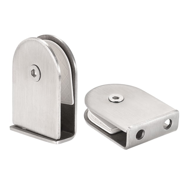 Vidrio Abrazadera, 2uds Ajustable 6-12mm Grosor 60x40mm Inoxidable Acero Vidrio Soporte Clip para Baño Balaustrada Escalera Pasamanos