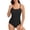Black, variant on Women's Athletic One Piece Swimsuit Modest Belly Control Bathing Suit High Waist High Cut Training Sport Swimwear
