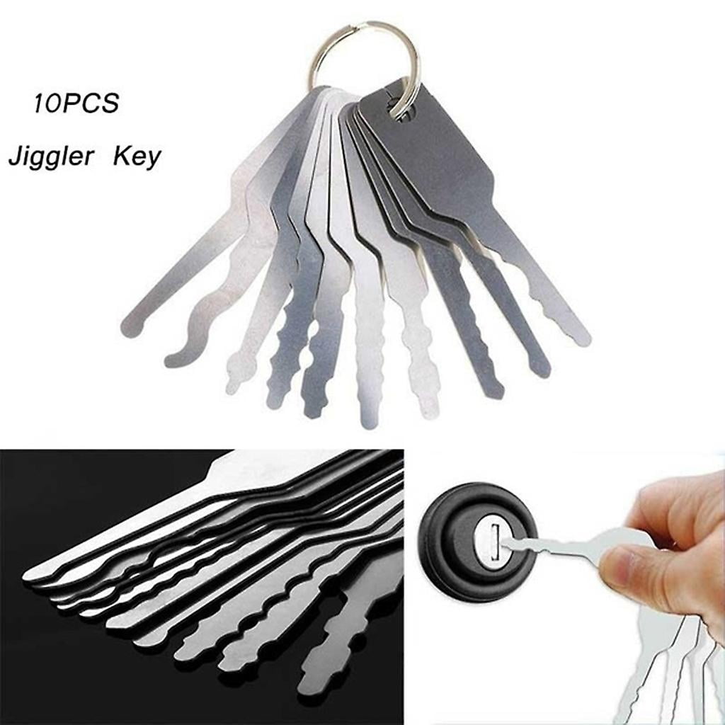 10Pcs Jiggler Keys Auto Car locks Etc Stainless Steel Lock Open Repair Keys Kit