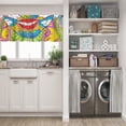 thumbnail image 5 of LALILO Kitchen Curtain Valance Pop Art Mosaic With Women Rod Pocket Window Curtain 52"x 18" Set of 2, 5 of 5